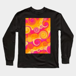 Pink Orange Swirls Long Sleeve T-Shirt